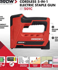 Image of a Cordless And Battery Powered Go To 5 In 1 Staple And Nail Gun For Upholstery Framing Roofing Crafts Fencing And Cable Projects With 18 Gauge Brad Nails T50 Staples JT21 Thin Wire Staples And T25 Staples