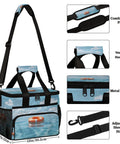 Insulated Picnic Backpack With Big Capacity Lunch Bag for everyday grub with shoulder strap, metal zipper, and beach design.