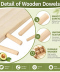 All-In-One 314-Piece Wood Dowels Kit Pro-Grade with dowel details and labeling for woodworking and furniture assembly.
