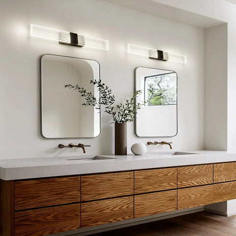 Black Modern LED Bathroom Vanity Light Bar for Mirror, 19.68 Inch, 8W, Cool Neutral White 4000K, Non Dimmable Wall Sconce Fixture