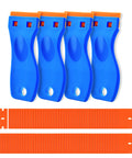 4 Pcs Plastic Razor Blade Scraper Set With 120 Blades For Label Decal And Adhesive Removal On Windows Glass And Appliances Safe