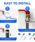 Installation steps illustrated for 46 Piece Premium Adjustable Stainless Steel Hose Clamps Kit Featuring Seven Size Range From Quarter Inch To One And One Half Inch For Fuel Line Plumbing Automotive And Mechanical Applications Long Lasting Worm Gear Clamps.