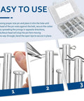 Illustration showing use of 558 Piece Cotter Pin Set With 10 Sizes In 304 Stainless Steel R Clips And Hairpin Pins in a locking mechanism.