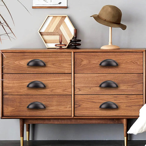 12 Pack Oil Rubbed Bronze Cabinet Pulls Featuring 3 Inch Hole Centers And Hella Sturdy Zinc Alloy Build For Kitchen Drawer Cup Handles With A Smooth Finish That Makes Installation Total No Sweat on wooden dresser.