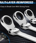 Close-up of the Extra Long Flex Head Ratcheting Wrench Set, 6 Piece Double Box End Long Reach Metric 8 19mm, showing flexible heads.