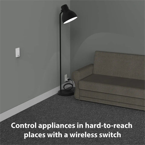 Wireless Remote Outlet Switch Set (2 Pack) No Wiring, Plug In Wall Switch For Lamps, Lights, And Fans, ETL Listed 15A 125V 1875W