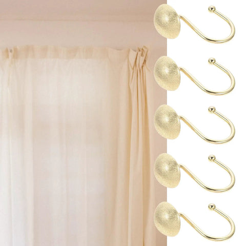 Half Round Shower Curtain Hooks 12 Pack Zinc Frosted Silver Hanging Rings Glide Smoothly For No Snag Easy Install
