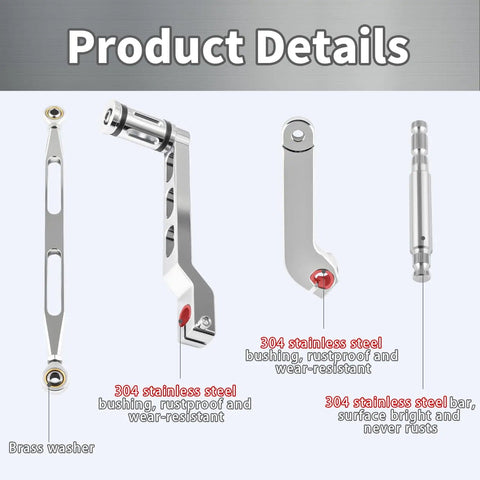 4 Piece Heel Toe Gear Shifter Lever Kit For Harley Touring 1984 2016, chrome 304 stainless steel components, product details.