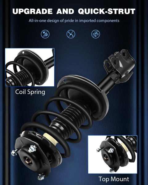 Beefed Up Front Complete Strut Assembly With Springs For Toyota Camry 2007 To 2011 Left And Right Set Of 2 Direct Fit