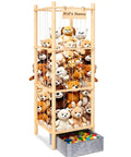 Large Wooden Stuffed Animal Storage Zoo Organizer With Toys Tray 57 Inch Tall For Plushies Extra Large Capacity Holds 50 Plus Plush Toys