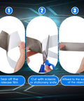 Using Triple Pack Conductive Fabric Tape For Shielding And DIY Projects, steps of tearing, cutting, and applying tape.