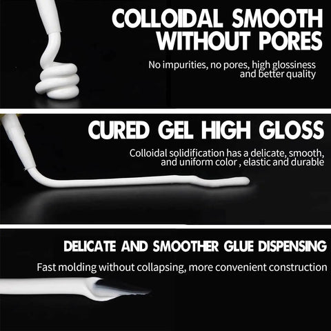 Outdoor Silicone Sealant For Crack Repair And Weatherproofing Waterproof Heat And Stretch Resistant Tough Exterior Sealant For Roof And Wall Cracks White showing smooth dispensing and high gloss finish.