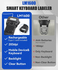 Real Deal Handheld Label Maker With Plug and Play Bluetooth Sync, showcasing the ergonomic keyboard and clear display.