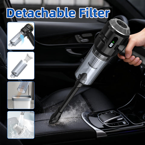 Powerful 25000Pa Cordless Handheld Car Vacuum with Cyclonic Suction and Digital Display cleaning car seat
