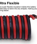 2 Gauge Battery Cable Set 5Ft Red and 5Ft Black 2 AWG Welding Cable with Oxygen-Free Copper Wire for Automotive, Battery, Solar, Marine and Generator Power Systems, ultra flexible