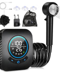 Rechargeable Camping Shower With 8000mAh Battery, 5 Speed Settings And 4 Spray Modes, LED Display, IPX8 Waterproof Outdoor Shower Kit