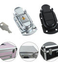 Five Piece Set Heavy Duty Black Metal Hasp Latches Built Different For Flight Cases, locks and key, rugged design for securing gear.