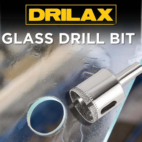Drilax 1-inch diamond glass drill bit, front view on packaging