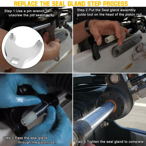 Step-by-step guide using Hydraulic Steering Cylinder Seal Kit With Pin Wrench HS5157 for Marine Boats installation.