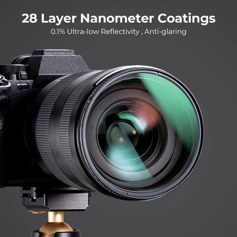 77mm Ultra Low Reflectivity Circular Polarizer Filter with 28 Multi Layer Coatings on camera