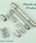 4 Piece Double Ended Pin Vise Set For DIY Jewelry Making, Small Hand Drill Pin Vise With Copper Collets on green background
