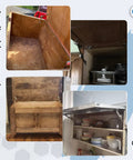 Two Pack Heavy Duty Lid Hinges For 50 Pound Wooden Boxes And Toy Chests With Soft Close, installed on cabinets and chests
