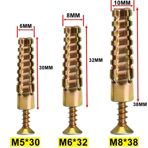 100 Sets Wall Anchors With Screws Kit For Drywall Self-Drilling Plugs And Fasteners No-Prep Install Premium Yellow Zinc-Plated Carbon Steel Rust-Resistant Heavy-Duty Mounting Hardware For Shelves, Mirrors, And TVs, M6x32