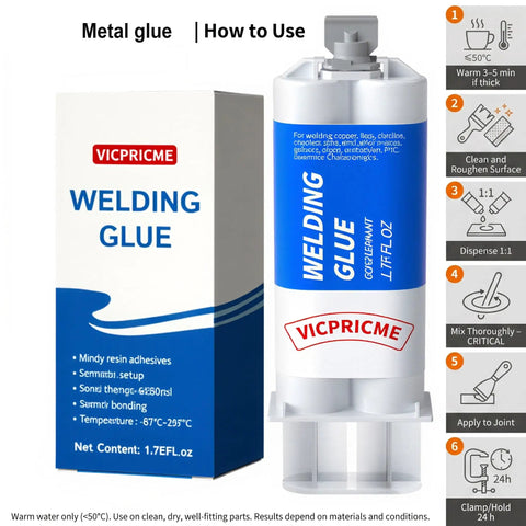 Heavy Duty Epoxy Glue Set That Cures In Five Minutes, Waterproof Adhesive For Metal, Plastic, Wood, And Ceramic, Fix Leaks and Cracks