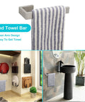 4 Piece Stainless Steel Bathroom Hardware Set With Square Towel Bar Hand Towel Rack Toilet Paper Holder And Robe Hook Wall Mounted Brushed Finish 24 Inch Easy Install Boss Level Modern Home Upgrade featuring hand towel bar with open arm design