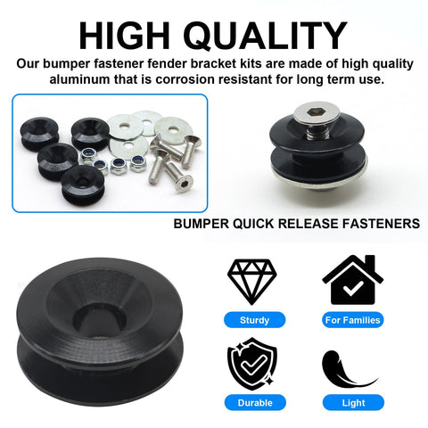Universal Car Bumper Quick Release Kit With Front And Rear Clips Includes 4 Release Tabs And 12 O Ring Fasteners displayed
