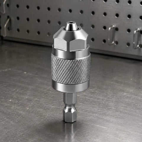Hex Shank Drill Chuck Adapter With Three Jaw Chuck Converter Power Tool Attachment For A Snug Grip And Secure Accessory Holding Knurled Finish For Easy Drive And Maintenance Tasks, metal