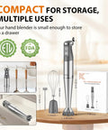 Powerful 1000W Immersion Hand Blender 3-in-1 Pro-Grade Stick with Turbo Mode, shown with box on kitchen counter