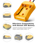 2 Pack 20V Battery Adapter For Power Wheels Battery Conversion Upgrade Kit with Dewalt compatibility and mounting details