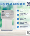 Micro Lined Paper Vacuum Bags Style C For Electrolux And Aerus Canister Vacuums 100 Pack Fits Old And New Models packaging