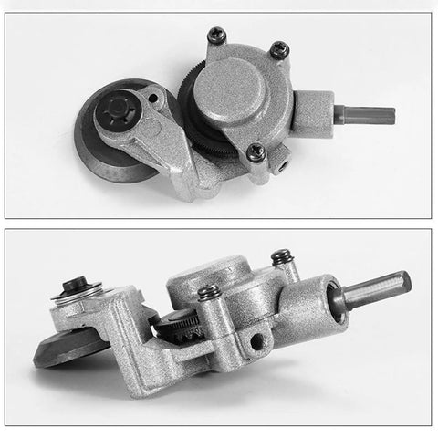 High Performance Electric Drill Sheet Metal Cutter Nibbler Attachment showing metal nibbler tool from two angles, designed for precise cutting.