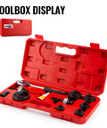 Ratchet Knockout Hole Punch Kit 1/2 To 2 Inch Slug-Buster Conduit Cutter Set in red case with tools for electrical boxes
