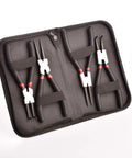 4 Pack Heavy Duty Snap Ring Pliers Set 7 Inch C Clip Pliers Kit With Straight And Bent Jaws, Black Storage Bag Open View