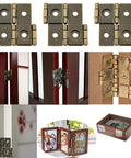 Heavy Duty Bronze Double Action Hinges Eight Pack With Mounting Screws Top Shelf Iron Swings Smooth As Butter For Cabinet Gate Screen Zero Hassle Hardware Built Tough displayed in various uses including a cabinet and a photo frame.