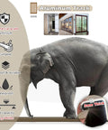 Elephant standing on Heavy Duty Sliding Barn Door Hardware Track Kit Exterior With Low Profile Pocket Door Rail