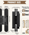 Hidden Door Hinges 6 Inch Black Invisible Door Hinge With 3 Way Adjustable Butt Hinge And 180 Degree Swing Concealed Hardware