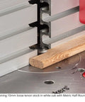 Top Shelf Half Round Router Bit Set Including 8 10 12 14 Mm Metric Heads And 1/2 Inch Shank With Two Flute Solid Carbide Construction For Killer Custom Loose Tenons Compatible With Festool Df700 Made In Usa, machining 10mm loose tenon stock in white oak.