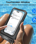 IPX8 Waterproof Phone Pouch Dual Pack 8.3 Inch Case With Lanyard touchscreen use in pool setting