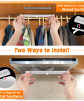 Wireless Motion Sensor Light Indoor 80 LED Dimmable Closet Lights USB Rechargeable Under Cabinet Lighting Magnetic Stick On Under Counter Lights For Kitchen Wardrobe 3 Pack installation methods