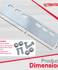 RS14 Conveyor Connector Plate Kit With 2 Steel Plates Zinc Plated Screws And Lock Nuts displayed with dimensions 6" x 2.5"