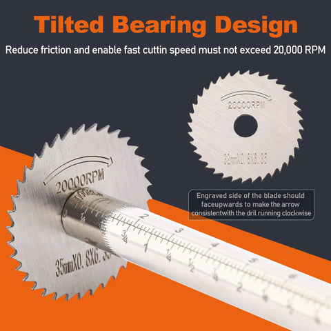 Close-up of cutting blade with 20000 RPM marking from PVC Pipe Internal Cutter Set With 360-Degree Rotating Cutting Tool