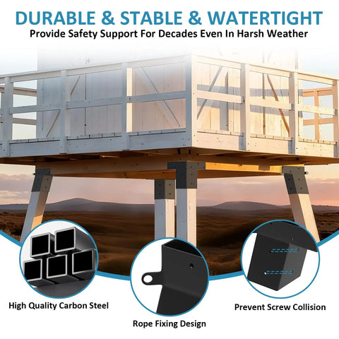 Heavy Duty 4x4 Elevator Deer Stand Brackets 4 Pack Angled Platform Supports For Deer Stands Hunting Blinds Tree Houses Shooting Shacks Outdoor Decks Built Tough Steel Construction