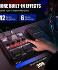 KMF-1 Guitar Pedal With 77 Effects And 50 Presets Delivers Gig Ready Tone For Live And Studio Use with person using looper