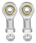 M6 Female Rod End Bearing Set, 2 Pack With Left And Right Hand Threads, Includes Jam Nuts, Grade 45 Steel Bodies And Hardened Bearing Steel Balls For Smooth, Flexible Motion In Mechanical Assemblies. 2 rod ends with jam nuts
