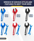 Adjustable AN Fittings Wrench Set For Hose Adapters 3AN 16AN With Double Ended 6AN To 8AN Socket Wrench Aluminum Blue Pro Grade