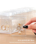 Clear Acrylic Jewelry Box Organizer With 20 Anti Tarnish Bags, Portable Travel Jewelry Case for Earrings and Rings